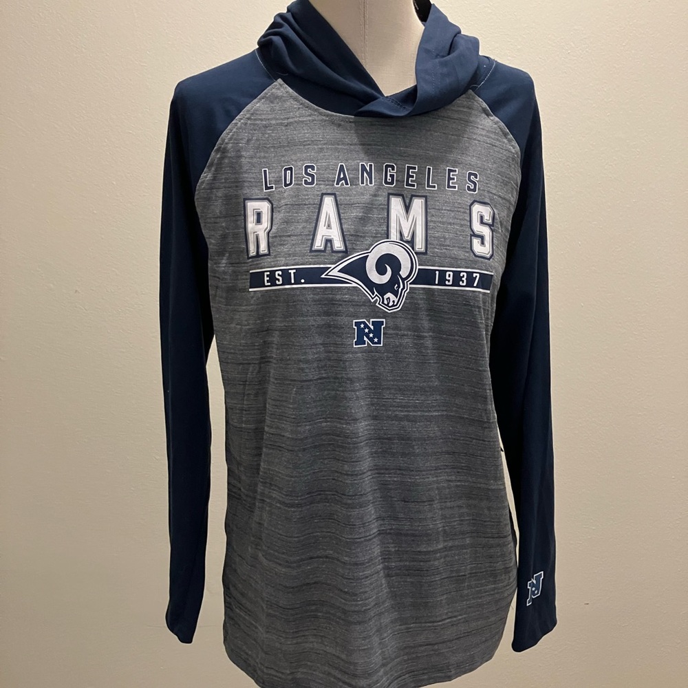 New LA Rams Hooded Long Sleeve Shirt